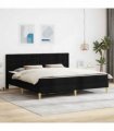 vidaXL Bed Frame with Mattress Black 180 x 200 cm Fabric