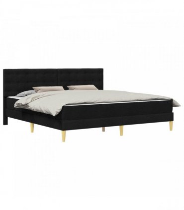 vidaXL Bed Frame with Mattress Black 180 x 200 cm Fabric