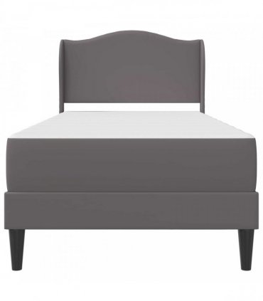 vidaXL Bed Frame with Mattress Grey 90 x 190 cm Faux Leather