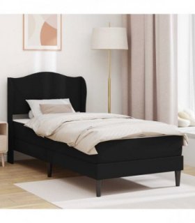 vidaXL Bed Frame with Mattress Black 90 x 190 cm Faux Leather
