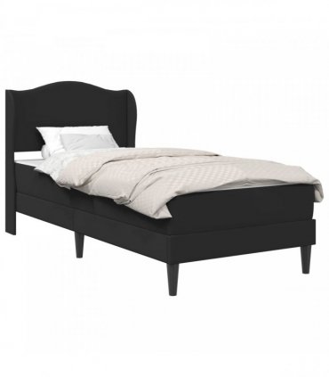 vidaXL Bed Frame with Mattress Black 90 x 190 cm Faux Leather