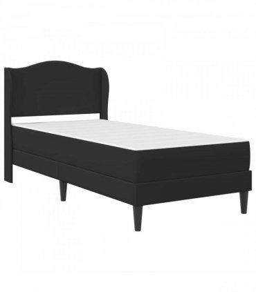 vidaXL Bed Frame with Mattress Black 90 x 190 cm Faux Leather
