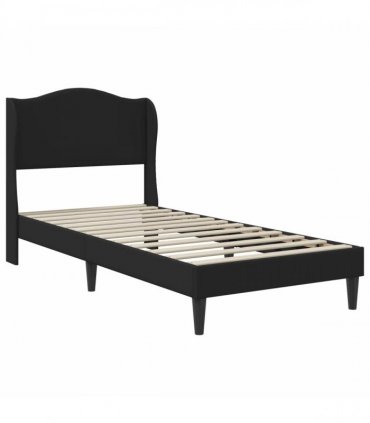 vidaXL Bed Frame with Mattress Black 90 x 190 cm Faux Leather