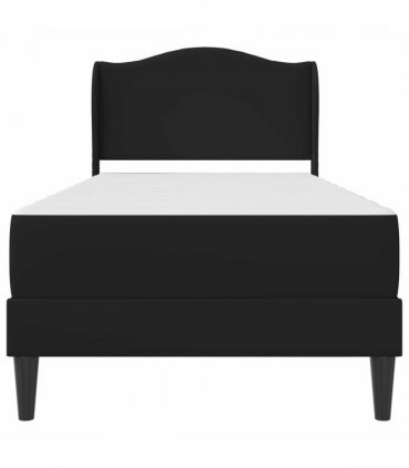 vidaXL Bed Frame with Mattress Black 90 x 190 cm Faux Leather
