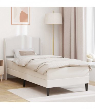vidaXL Bed Frame with Mattress White 90 x 190 cm Faux Leather