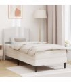 vidaXL Bed Frame with Mattress White 90 x 190 cm Faux Leather