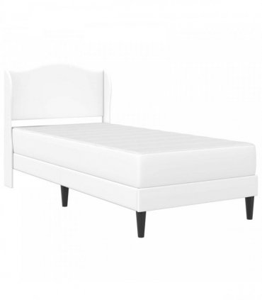 vidaXL Bed Frame with Mattress White 90 x 190 cm Faux Leather