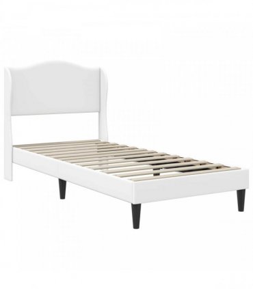 vidaXL Bed Frame with Mattress White 90 x 190 cm Faux Leather