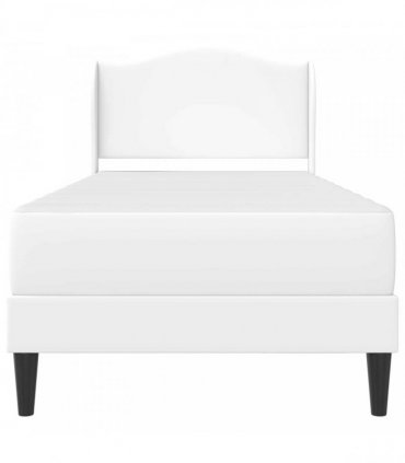 vidaXL Bed Frame with Mattress White 90 x 190 cm Faux Leather