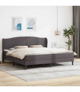 vidaXL Bed Frame with Mattress Grey 180 x 200 cm Faux Leather
