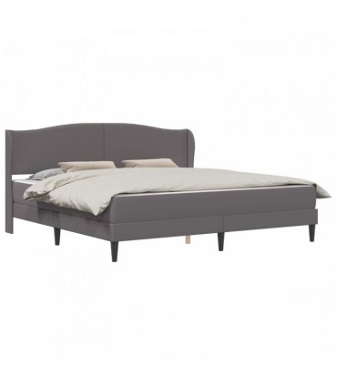vidaXL Bed Frame with Mattress Grey 180 x 200 cm Faux Leather
