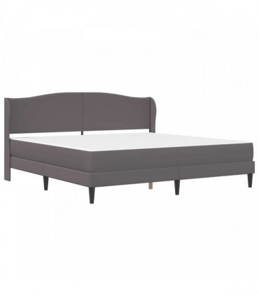 vidaXL Bed Frame with Mattress Grey 180 x 200 cm Faux Leather