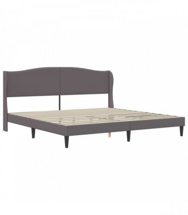 vidaXL Bed Frame with Mattress Grey 180 x 200 cm Faux Leather