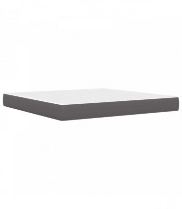 vidaXL Bed Frame with Mattress Grey 180 x 200 cm Faux Leather