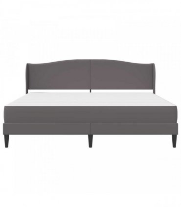 vidaXL Bed Frame with Mattress Grey 180 x 200 cm Faux Leather