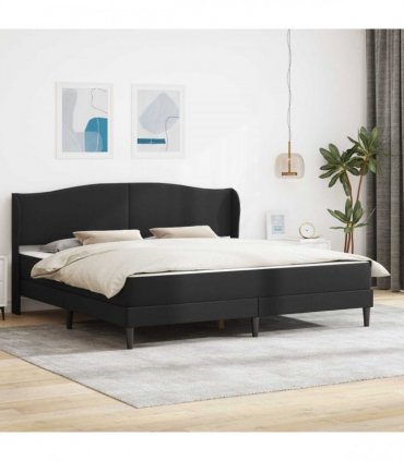 vidaXL Bed Frame with Mattress Black 180 x 200 cm Faux Leather