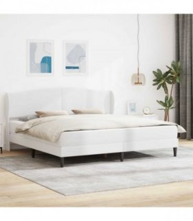 vidaXL Bed Frame with Mattress White 180 x 200 cm Faux Leather