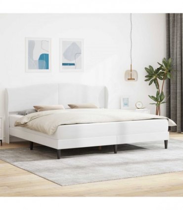 vidaXL Bed Frame with Mattress White 180 x 200 cm Faux Leather
