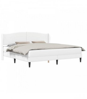vidaXL Bed Frame with Mattress White 180 x 200 cm Faux Leather