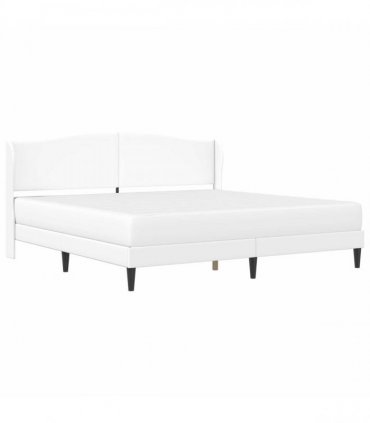 vidaXL Bed Frame with Mattress White 180 x 200 cm Faux Leather