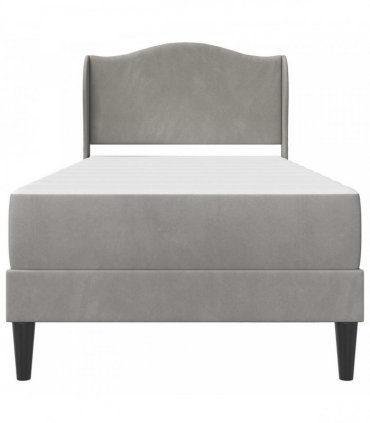 vidaXL Bed Frame with Mattress Light Grey 90 x 190 cm Velvet