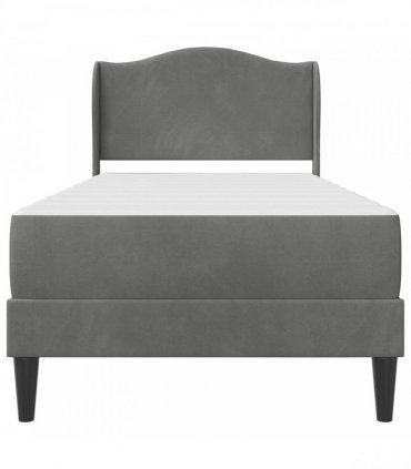 vidaXL Bed Frame with Mattress Dark Grey 90 x 190 cm Velvet