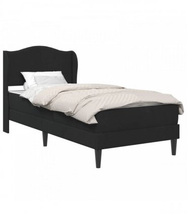 vidaXL Bed Frame with Mattress Black 90 x 190 cm Velvet