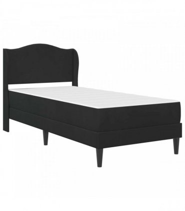 vidaXL Bed Frame with Mattress Black 90 x 190 cm Velvet