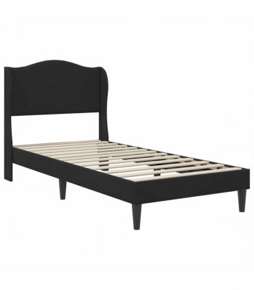 vidaXL Bed Frame with Mattress Black 90 x 190 cm Velvet