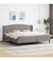 vidaXL Bed Frame with Mattress Light Grey 180 x 200 cm Velvet