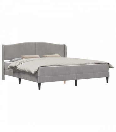 vidaXL Bed Frame with Mattress Light Grey 180 x 200 cm Velvet
