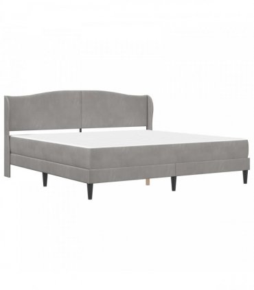 vidaXL Bed Frame with Mattress Light Grey 180 x 200 cm Velvet