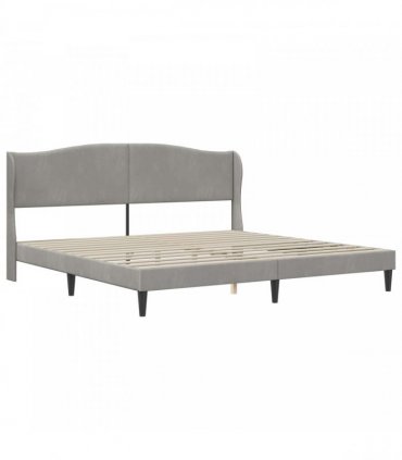 vidaXL Bed Frame with Mattress Light Grey 180 x 200 cm Velvet