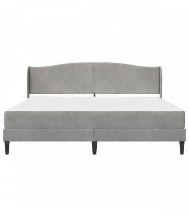 vidaXL Bed Frame with Mattress Light Grey 180 x 200 cm Velvet