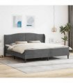vidaXL Bed Frame with Mattress Dark Grey 180 x 200 cm Velvet