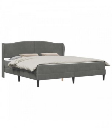 vidaXL Bed Frame with Mattress Dark Grey 180 x 200 cm Velvet