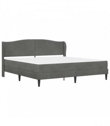 vidaXL Bed Frame with Mattress Dark Grey 180 x 200 cm Velvet