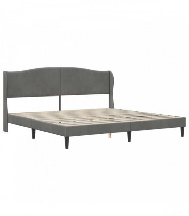 vidaXL Bed Frame with Mattress Dark Grey 180 x 200 cm Velvet