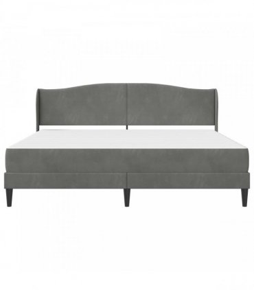 vidaXL Bed Frame with Mattress Dark Grey 180 x 200 cm Velvet