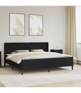 vidaXL Bed Frame with Mattress Black 180 x 200 cm Faux Leather
