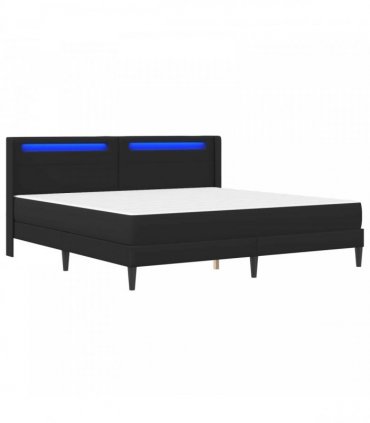 vidaXL Bed Frame with Mattress Black 180 x 200 cm Faux Leather