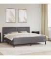 vidaXL Bed Frame with Mattress Grey 180 x 200 cm Faux Leather