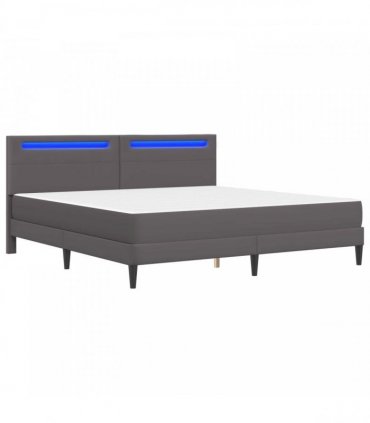 vidaXL Bed Frame with Mattress Grey 180 x 200 cm Faux Leather