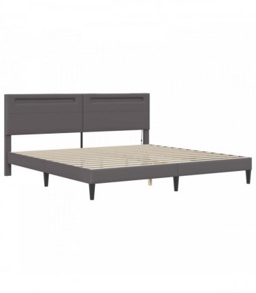 vidaXL Bed Frame with Mattress Grey 180 x 200 cm Faux Leather