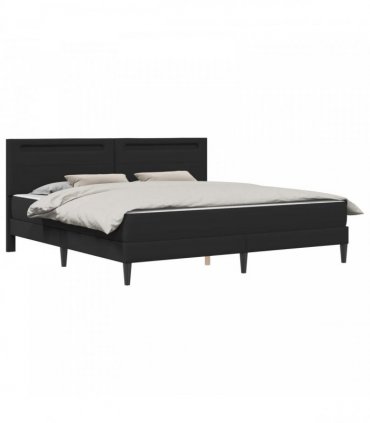 vidaXL Bed Frame with Mattress Black 180 x 200 cm Faux Leather