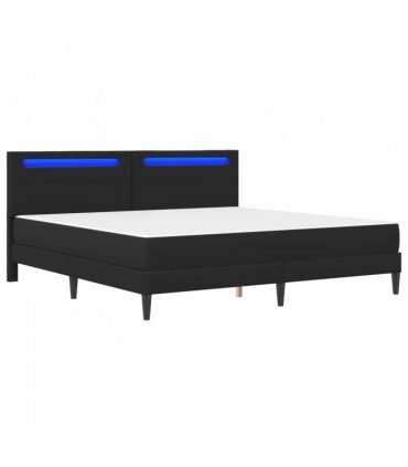 vidaXL Bed Frame with Mattress Black 180 x 200 cm Faux Leather