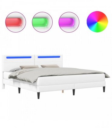 vidaXL Bed Frame with Mattress White 180 x 200 cm Faux Leather