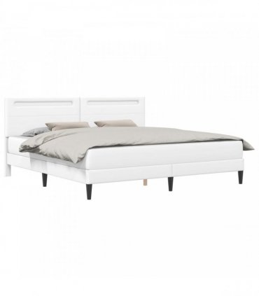 vidaXL Bed Frame with Mattress White 180 x 200 cm Faux Leather