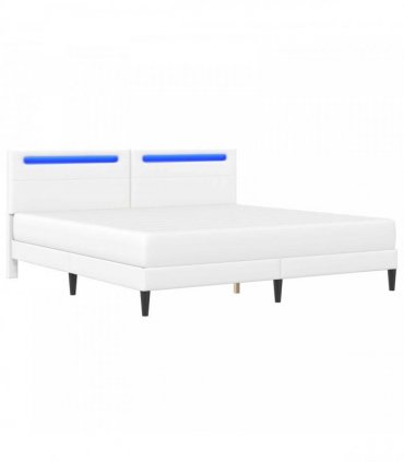 vidaXL Bed Frame with Mattress White 180 x 200 cm Faux Leather