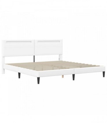 vidaXL Bed Frame with Mattress White 180 x 200 cm Faux Leather